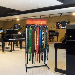 Banda de guitarra negra de metal personalizada, estante de exhibición para tiendas de instrumentos de música - Product Image 5