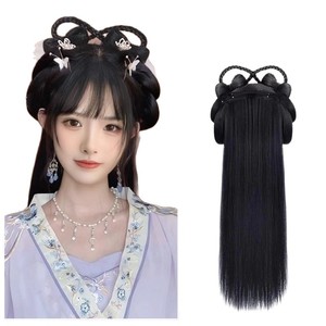 Peluca de disfraz antiguo, pelo liso, tejida a máquina, estilo Hanfu, para cosplay, uso general - Product Image 4
