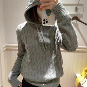 कम moq कस्टम लोगो rl स्वेटर केबल बुनाई महिलाओं को सर्दियों के लिए बुना हुआ ऊन स्वेटर - Product Image 2