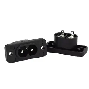 DB-06 2-core 8-shaped socket 2-pin Terminal AC power Socket with fixed mounting holes