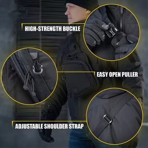 Sac à bandoulière tactique en nylon avec étui dissimulé pour transport CCW, outils EDC, sac de poitrine, style tendance - Product Image 4