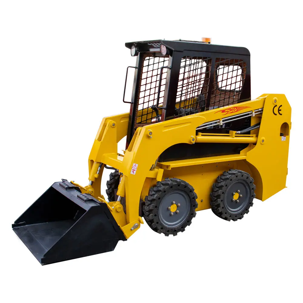 Hightop wheel tracked skid steer loader mini 500kg 700kg 850kg 950kg Skid Steer Loaders with Bucket mixer attachment