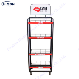 Siêu Thị Khuyến Mãi Giỏ Kệ Kệ Kim Loại Dây Bán Lẻ Đồ Ăn Nhẹ Đồ Uống Hiển Thị Đứng Giá Với Bánh Xe - Product Image 6