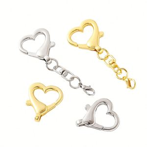 Porte-clés de style vintage avec fermoir à griffe de homard, porte-clés en métal en forme de cœur avec perles en PVC et matériau en alliage de zinc et silicone - Product Image 2