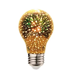 Bombilla de Luz Nocturna RGB de Cristal con Diseño de Fuegos Artificiales A60 - Product Image 1