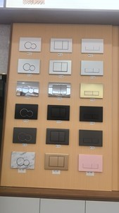 Plaque de chasse d'eau moderne à double fonction, panneau à <span class=keywords><strong>bouton</strong></span>-<span class=keywords><strong>poussoir</strong></span> chromé en ABS pour remplacement de réservoir de toilettes encastré - Product Image 5