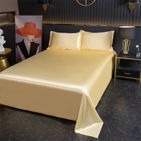 Drap de lit de couleur unie Ice Silk Summer Drap de lit double dortoir frais et lisse