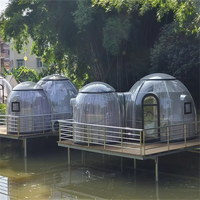 Maison complète Gazebo Polycarbonate Tente Dôme Glamping Dôme Isolé Conceptions Géodésiques Tissu Face Camping Tente Salle À Manger Bubble Pod