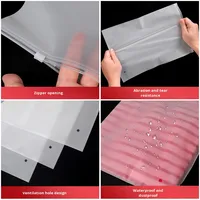 Sacs à fermeture éclair translucides en PE dépoli GRS CPE, 500 pièces MOQ, pour le rangement scellé de vêtements, t-shirts, chaussettes et chaussures