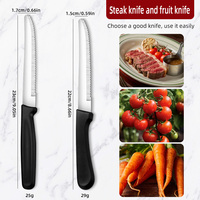 Couteau à steak professionnel en acier inoxydable pour cuisine de restaurant avec logo personnalisé et manche en PP