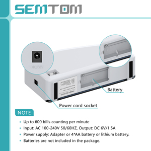 เครื่องนับเงินพกพา V40 Mini พร้อมระบบตรวจจับ UV/WM, แบตเตอรี่ลิเธียมแบบชาร์จได้ และเครื่องนับธนบัตรแบบพกพาที่ใช้ไฟ AC - Product Image 2