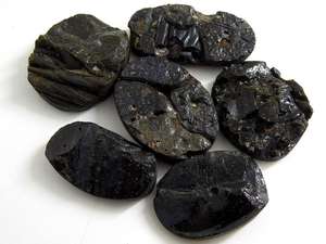 Piedra Natural de Lava Volcánica Negra Druzy Cabochon, Gema Suelta para Joyería, Colgante, Pulsera, Pendientes, Hecho a Mano, 40-50MM, 100g - Product Image 5