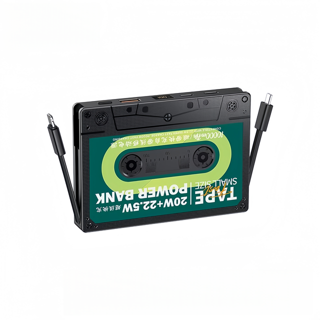 RemaMax Retro Style High Capacity 10000 MA LED Display Fast Charging Mobile Power Bank Customizable 3C Charging Cable Treasure
