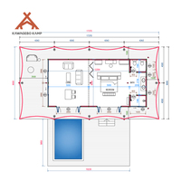 Tente de safari de luxe Kawagebo Kamp (KK) pour 1 à 4 personnes, en toile imperméable PVC/PVDF, pour les hôtels et les complexes hôteliers
