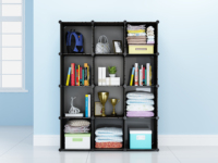 Armoire portable moderne et écologique en fer, pliable et amovible, en plastique, à monter soi-même, meuble combiné pour la maison