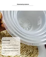 P407 Décoration de jardin, pot rond transparent en plastique pour plantes en bonsaï, plantes succulentes, fleurs, macetas