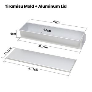 Teglia per Tiramisù Rettangolare in Lega di Alluminio con Coperchio, Stampo Rettangolare per Torte, Tortiera per Tiramisù - Product Image 6