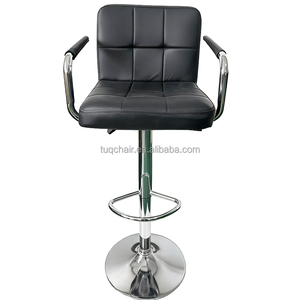 Taburete de Bar de Lujo, Tapizado en Cuero PU, con Reposabrazos, Giratorio, Altura Ajustable, para Hogar, Bar, Cocina - Product Image 2