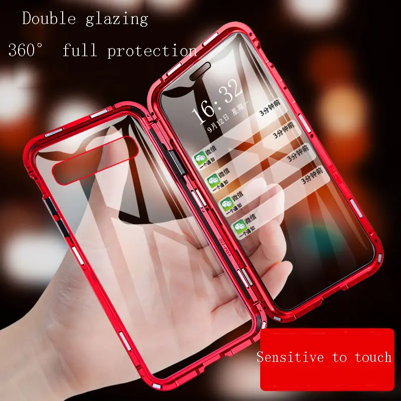 For Samsung Galaxy Note 8 Magnetic Case Cover, Glass Hard Protector Case For Galaxy Note8 For iPhone 13 Case