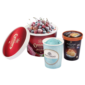 ถ้วยไอศกรีมกระดาษแบบใช้แล้วทิ้งที่เป็นมิตรกับสิ่งแวดล้อมพร้อมฝาปิดและบริการพิมพ์โลโก้ตามสั่ง - Product Image 1