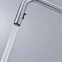 Robinet de cuisine thermostatique en laiton à poignée unique, finition polie chaude/froide, douchette à tirette, garantie de 5 ans, hôtels à trou unique