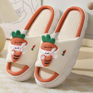 Pantoufles d'hiver pour femmes, pantoufles en EVA avec animaux en peluche, pantoufles de dessin animé, pantoufles d'intérieur et d'extérieur, pantoufles en peluche de coton et de lin, pantoufles grenouille - Product Image 3