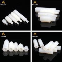 Entretoises hexagonales blanches en nylon M2 M3 M4, filetées mâle-femelle, en plastique, pour isolation de cartes PCB, avec vis et écrous