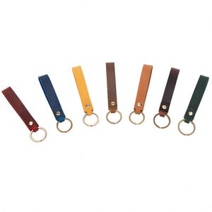 Customized Logo Vintage Genuine Leather DIY Keychain Pendant Keyring <b>Car</b> <b>Key</b> <b>Ring</b> Birthday Gift Small Present Leather Keychain - Product Image 3