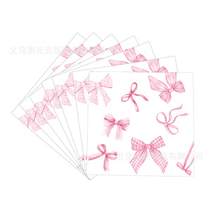 Pink Bow Themed Party Tableware Set Paper Cups Napkins <b>Disposable</b> <b>Plates</b> Party Supplies Kit - Product Image 4