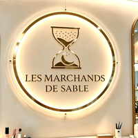 Enseigne personnalisée ronde en acrylique rétroéclairée, lettres rétroéclairées LED, enseigne de salon de beauté, panneau pour la décoration de magasin
