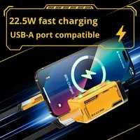 Charger Lipat 65W GaN Tiga Port Aluminium Alloy USB-C Adapter QC3.0 Pengisi Daya Cepat untuk Laptop Elektronik 3-in-1