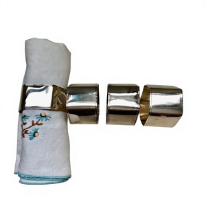 <b>Silver</b> <b>Napkin</b> Rings Set of 4 Pcs Tableware Accessories Customizable Designs Elegant <b>Napkin</b> Ring Event Supplies Easy Reusable - Product Image 1