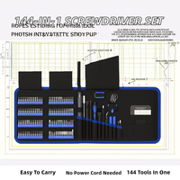 Set Obeng Listrik Tanpa Kabel Mingtu 144-in-1 Grade DIY Baterai Lithium-Ion 3.7V Alat Perbaikan Ponsel Tablet PC