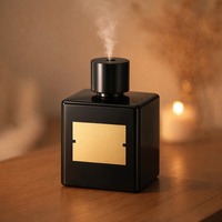 Diffuseur d'arômes automatique pour voiture en verre carré rechargeable de 500 ml avec parfum et bouchon pulvérisateur