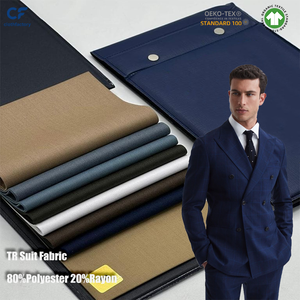 Tissu en charmeuse tissé TR 80/20 20*20 91*75 260G/M, écologique, pour costume Thobe arabe, pour garçons et hommes, en polyester du Guangdong - Product Image 1