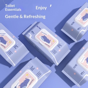Lingettes humides jetables biodégradables pour usage domestique, lingettes nettoyantes pour les fesses, paquet de 80 lingettes grand format, vente en gros - Product Image 1