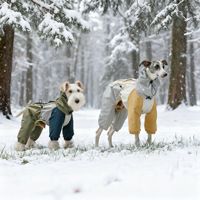 Veste pour chien JXANRY en polyester pour l'hiver et l'automne, résistante au froid, avec chapeau amovible, rembourrage trois couches, vêtements de ski d'extérieur, design tendance