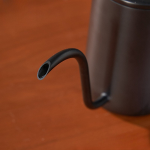 Hervidor de acero inoxidable de 700 ml con pico de cisne y tapa, mango de madera, para colgar, para café y té, ideal para el hogar y la oficina. - Product Image 3