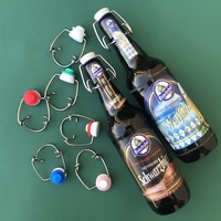 Bouteilles en verre pour brassage à domicile, avec couvercle pivotant et hermétique, pour bière, ambre, vente en gros, ml