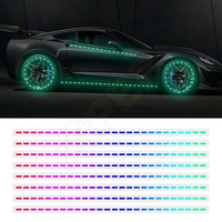 Ensemble d'autocollants de sécurité réfléchissants lumineux et colorés personnalisables pour jantes de voiture, avec points lumineux, pour une visibilité nocturne accrue