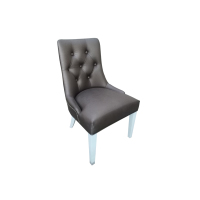 Chaise d'appoint de luxe moderne en cuir PU rembourré marron pour hôtel, bistrot, café et restaurant, usage commercial et résidentiel
