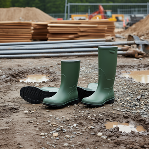 TTAKE Green PVC <b>Boot</b> With <b>Black</b> Sole Safety Footwear For Outdoor <b>Work</b> - Product Image 3