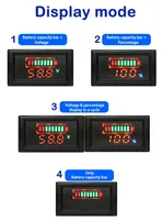 YWS YWS28VE-W Voltmeter Digital LED Tahan Air Indikator Baterai DC6-120V untuk Baterai Asam Timbal/Lithium Tampilan Kapasitas 12V