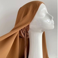 Ensemble pratique de foulard hijab en polyester et mousseline, style malaisien Hui, modeste, avec chapeau ajustable, pour l'exportation