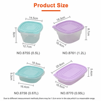Récipients alimentaires en plastique micro-ondables de préparation de repas de qualité alimentaire sans BPA avec couvercles boîtes de rangement rectangulaires réutilisables pour le déjeuner