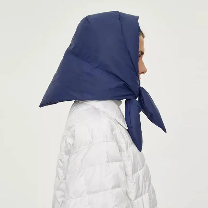 2022 moda musulmana inverno Hijab impermeabile antivento cappuccio sciarpa piuma d'oca paraorecchie cappello Puffer sciarpe