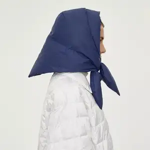 2022 Muslim Fashion Winter Hijab Waterproof Windproof Hood Scarf Goose Down Earflap Hat Puffer Scarves