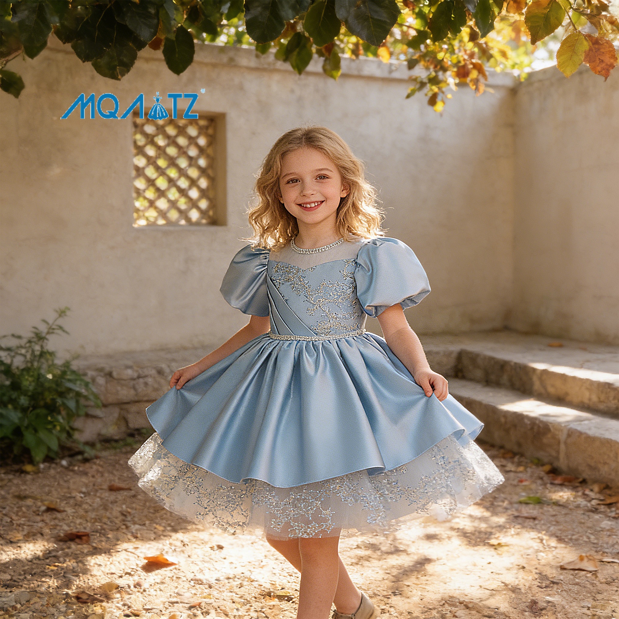 sachin and babi light blue dress Blue Baby Girl Dresses main image 1