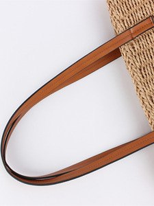 Summer Simple French <b>Square</b> Large Capacity Paper Rope Woven Bag Polyester Retro Fashion Daily Leisure Women's Tanjing - Product Image 2