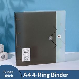 Four-Hole <b>A4</b> Pp Material Punched Binder Transparent Storage <b>Folder</b> for Organizing Student Test Papers Paper Book Clips - Product Image 2